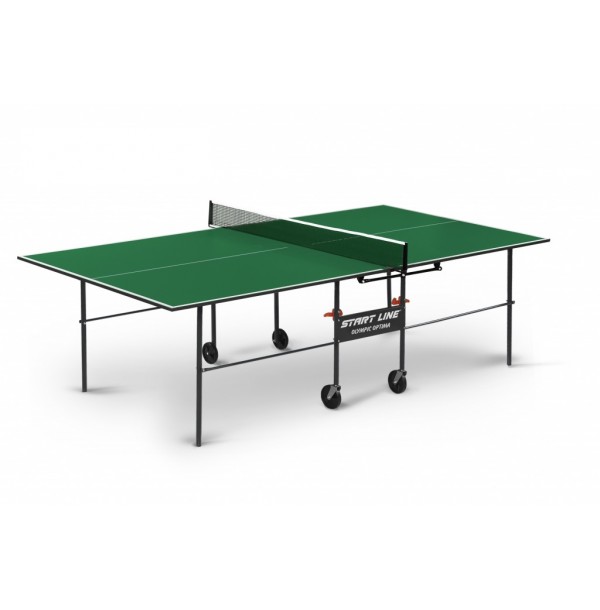 Теннисный стол Olympic Optima green - компактный стол для небольших помещений со встроенной сеткой. 6023-3