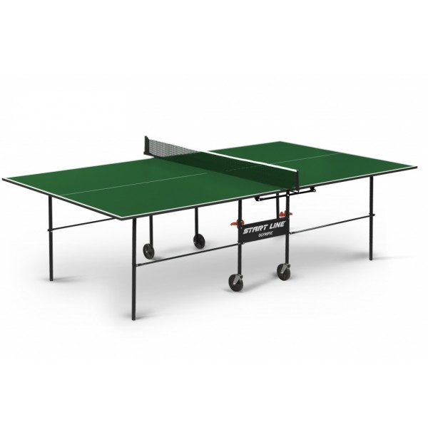 Теннисный стол Olympic green с сеткой - стол для настольного тенниса для частного использования со встроенной сеткой. 6021-1