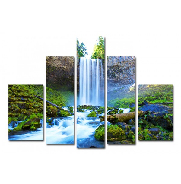 Модульная картина "Горный водопад"