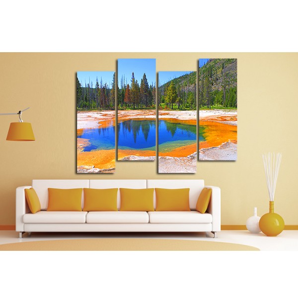 Модульная картина "Оранжевое озеро"