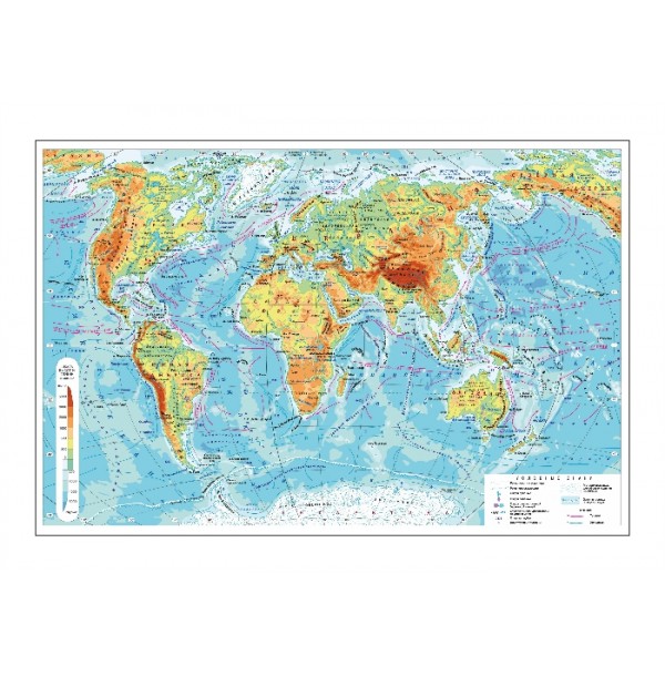 Плакат Физическая карта мира